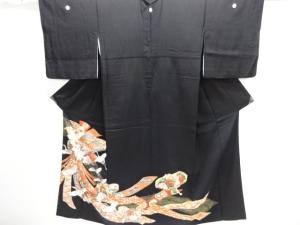 束ね熨斗に群鶴模様留袖（比翼付き）